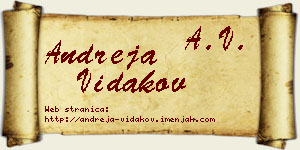Andreja Vidakov vizit kartica